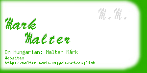 mark malter business card